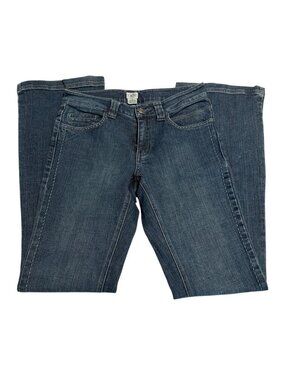 Cache Womens Blue Denim Jeans Embroidered Back Pocket Detail Size 4 Made In Hong